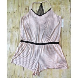 Gilligan & OMalley Plus Striped Sleepwear Romper